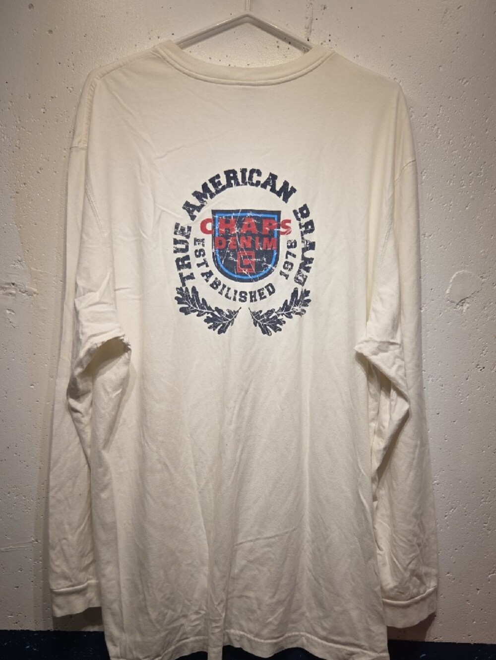 Chaps White Long Sleeve Crewneck T-Shirt - Front & Back Logos (XL)